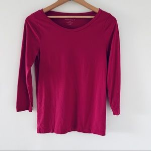 J. Crew Stretch Tissue 3/4 Sleeve Crewneck Top M